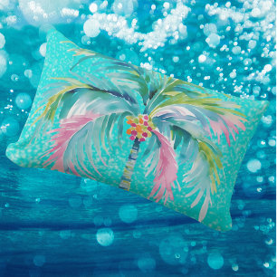 Coussins Décoratifs Palmiers Pastels Tropicaux Intérieur Extérieur