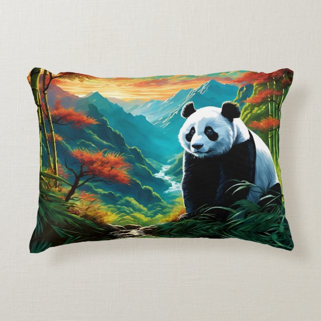 Coussins Décoratifs Panda Bear dans les nuages (Devant)