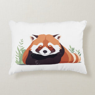 Coussins Décoratifs Panda Rouge Adorable Mignonne Animal Dormir Relaxa