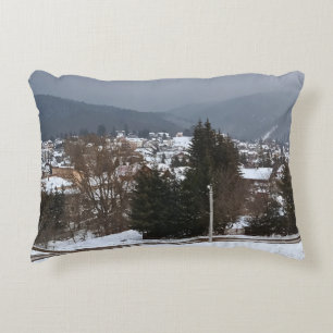 Coussins Décoratifs Panorama du village d'hiver - Paysage rural Rouman