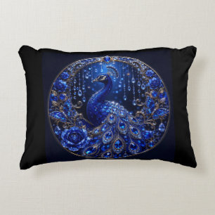 Coussins Décoratifs Paon bleu royal   Glamour de cristal