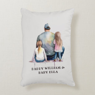 Coussins Décoratifs Papa et filles personnalisées (9)