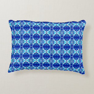 Coussins Décoratifs Papier peint Art Déco motif - bleu cobalt et blanc