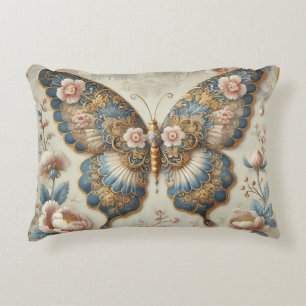 Coussins Décoratifs Papier Peint Chinoiserie Papillon et Fleur Vintage