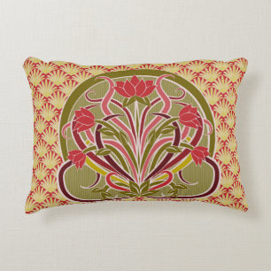 Coussins Décoratifs Papier peint floral de style Art nouveau, vintage