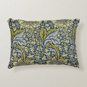 Coussins Décoratifs Papier Peint Floral William Morris Kennet Bleu Or