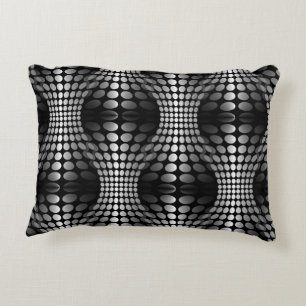 Coussins Décoratifs Papier peint Vagues pointillé noir et blanc