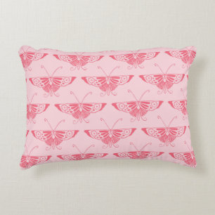Coussins Décoratifs Papillon Art déco stylisé - corail rose