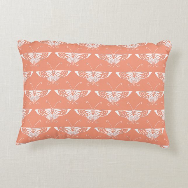 Coussins Décoratifs Papillon Deco stylisé - corail orange (Dos)