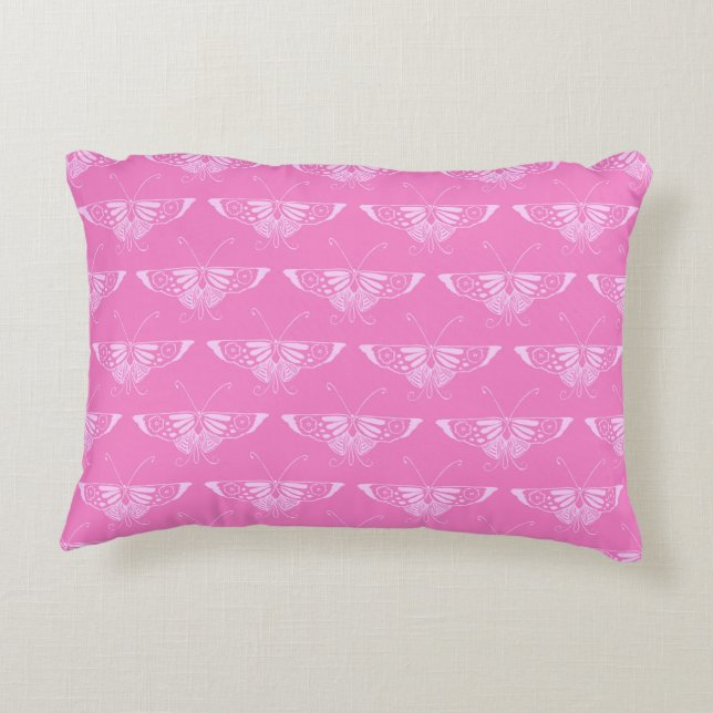 Coussins Décoratifs Papillon Deco stylisé - rose orchidée (Dos)