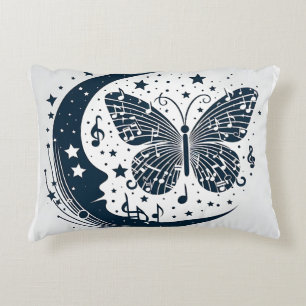 Coussins Décoratifs Papillon musical avec lune - Unique