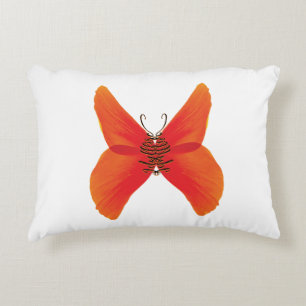 Coussins Décoratifs Papillon rouge orange avec votre nom