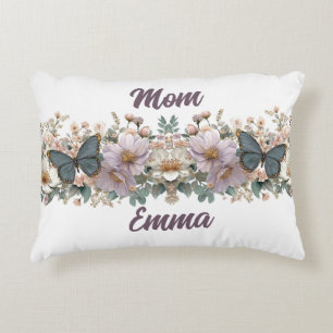 Coussins Décoratifs Papillon vert et floral vintage pour maman