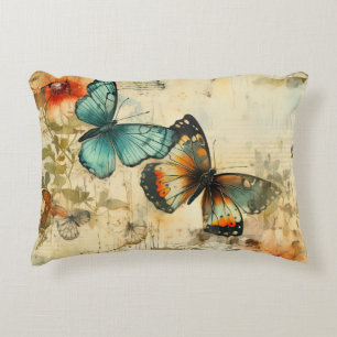 Coussins Décoratifs Papillons et fleurs Vintages colorés (8)