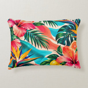Coussins Décoratifs Paradis de l'Hibiscus Tropical Art Botanique
