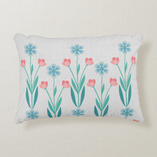 Coussins Décoratifs Parfait Jardin Floral Bleu Poussiéreux et Rose Blu