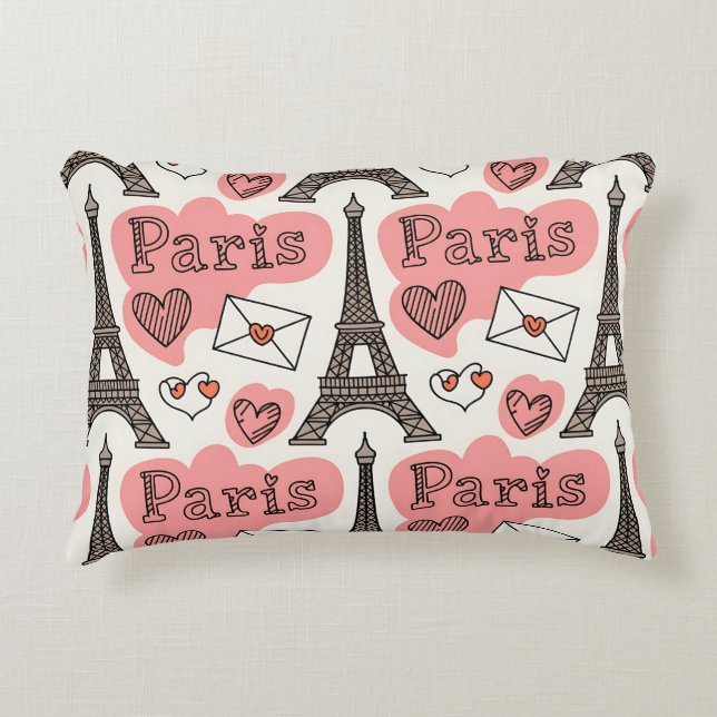 Coussins Décoratifs Paris France Tour Eiffel Romance Joli Motif (Devant)