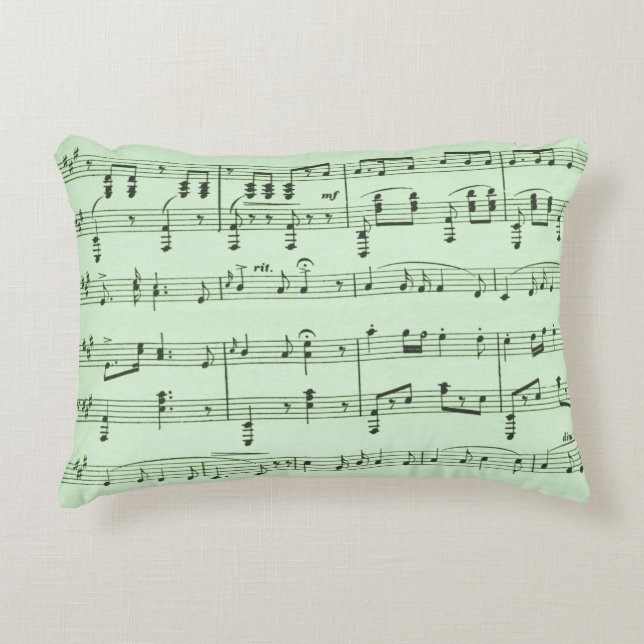 Coussins Décoratifs Partition de musique verte (Devant)