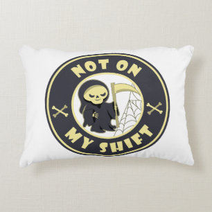 Coussins Décoratifs Pas sur mon poste Grim Reaper Citation d'Halloween