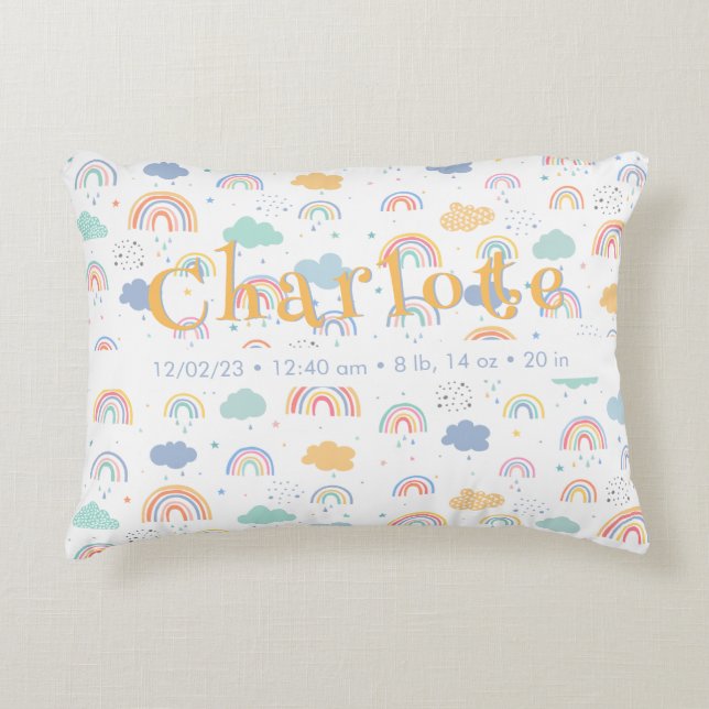 Coussins Décoratifs Pastel Boho Rainbow Cloud Motif (Devant)