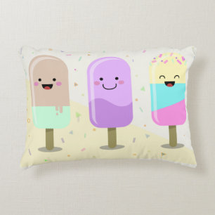 Coussins Décoratifs Pastel Chibi Ice Lollies mignonette Personnalisé