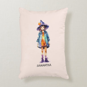 Coussins Décoratifs Pastel Cute Witch Girl Halloween esthétique