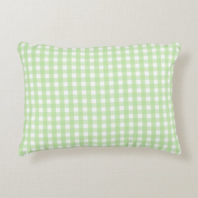 Coussins Décoratifs Pastel Green En vichy Motif (Devant)