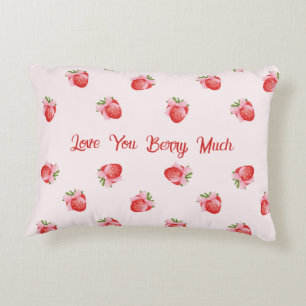 Coussins Décoratifs Pastel Pink Coquette Fraise personnalisée