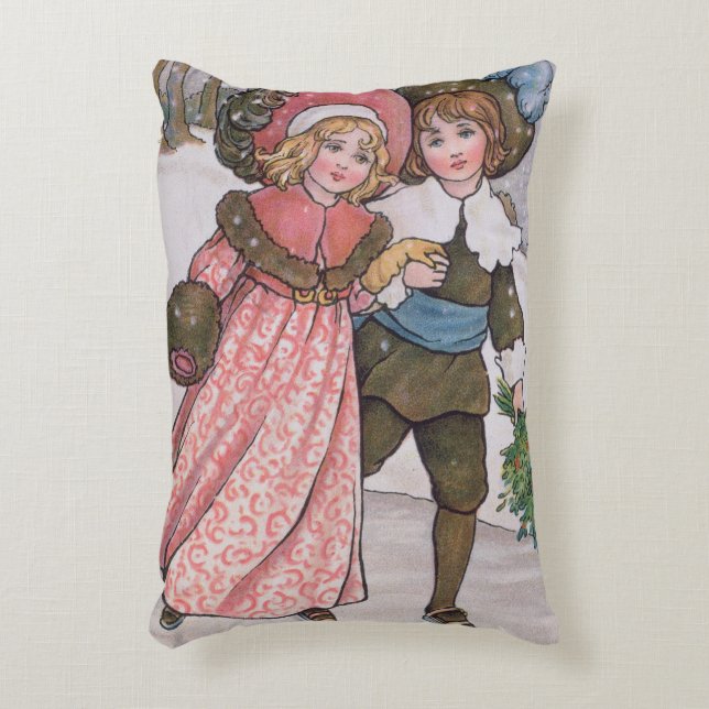 Coussins Décoratifs Patinage de fille et de garçon (Devant(Vertical))