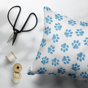 Coussins Décoratifs Patrouilles de Doodle, Paws de Chien, Paws Bleus