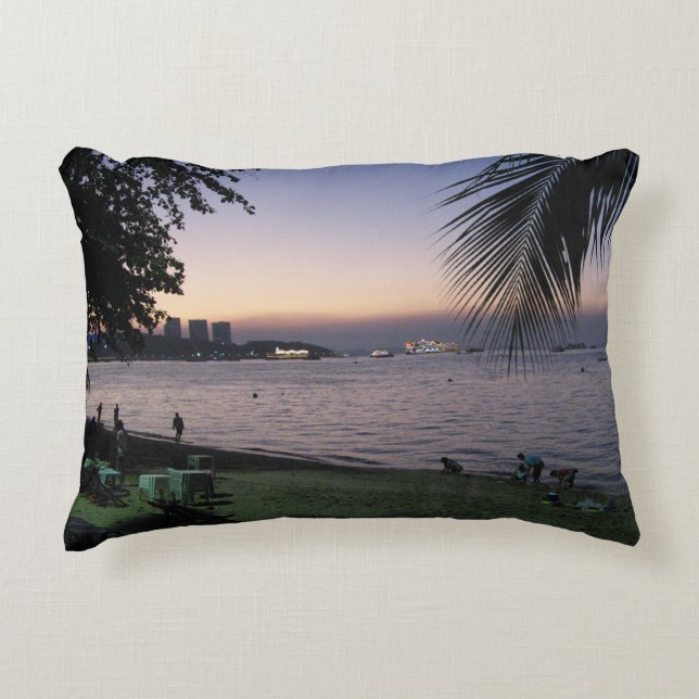 Coussins Décoratifs Pattaya Beach Sunset ... Chonburi, Thaïlande (Devant)