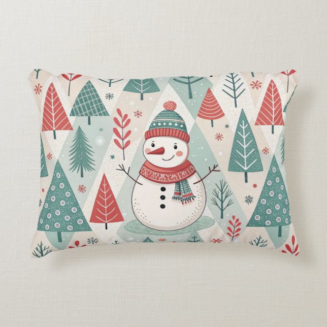 Coussins Décoratifs Pattern Scandinavian Snowman (Devant)