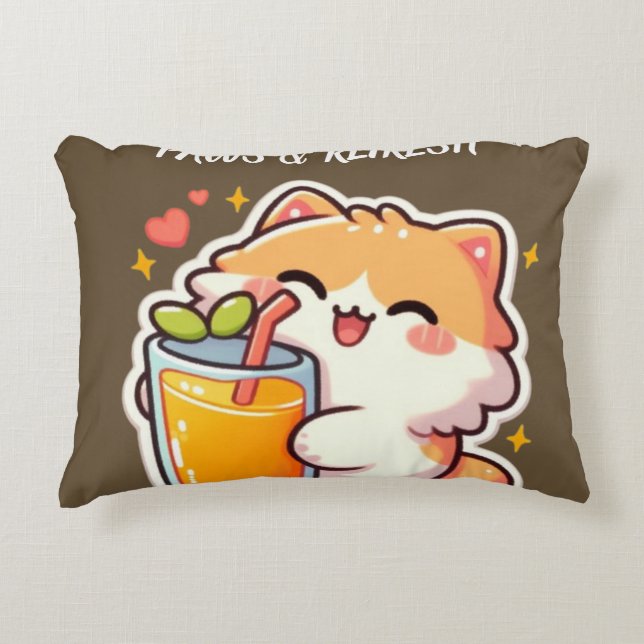 Coussins Décoratifs Pattes personnalisées et design de chat mignon Ref (Devant)