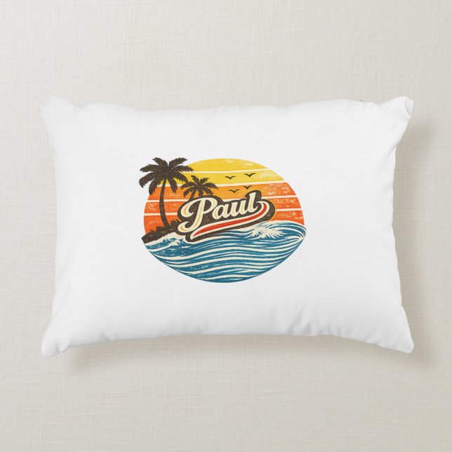 Coussins Décoratifs Paul Retro Sunset Name Design (Devant)