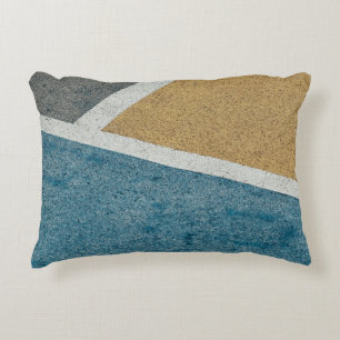 Coussins Décoratifs Pavé peint gris, jaune et bleu