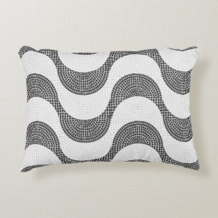 Coussins Décoratifs Pavés portugais vagues noir et blanc