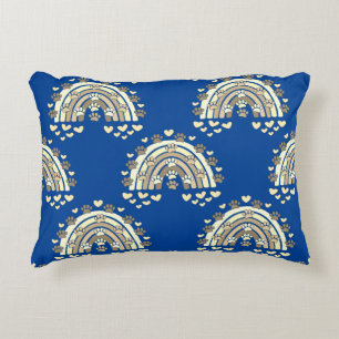 Coussins Décoratifs Paw Et Coeurs De Chien Arc-En-Ciel vintage Sepia