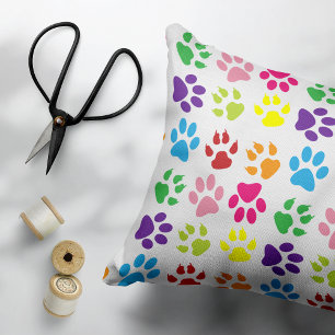 Coussins Décoratifs Paws Colorés, Paws Chiens, Paws Chat
