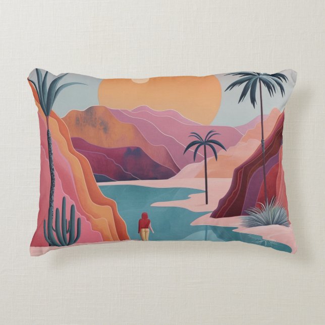 Coussins Décoratifs Paysage Abstrait de Boho (18) (Devant)