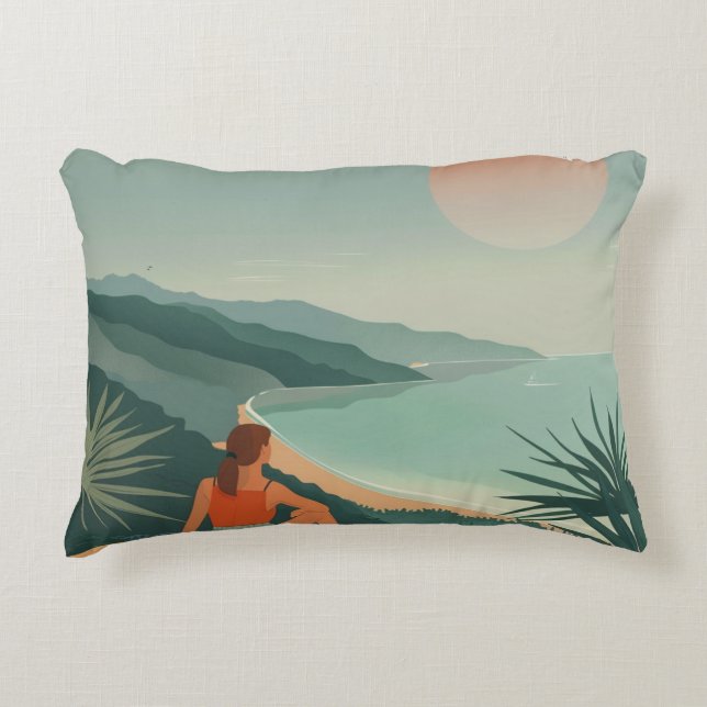 Coussins Décoratifs Paysage Abstrait de Boho (9) (Devant)