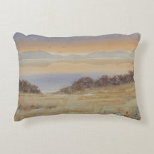 Paysage d'aquarelle bleu du lac Dusk Imprimer