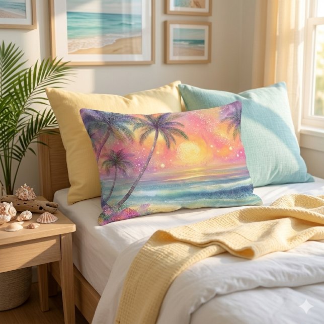 Coussins Décoratifs Paysage de plage tropical de rêve (Créateur téléchargé)