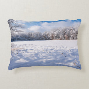 Coussins Décoratifs Paysage d'hiver de Salem Hills Pond et Forêt