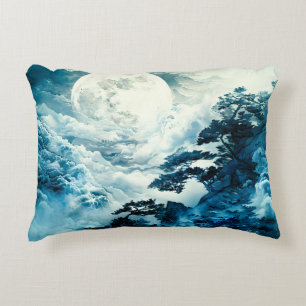 Coussins Décoratifs Paysage mystique de montagne au clair de lune