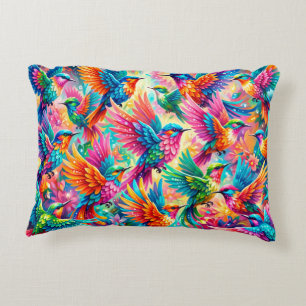 Coussins Décoratifs Paysage onirique de colibris vibrant – Boho tropic
