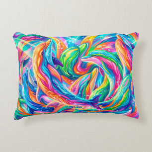 Coussins Décoratifs Paysage onirique de dauphins vibrant – Psychedeliq