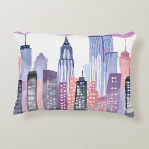 Coussins Décoratifs Paysage urbain à l'aquarelle