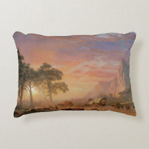 Coussins Décoratifs Paysage vintage, sentier de l'Oregon par Bierstadt