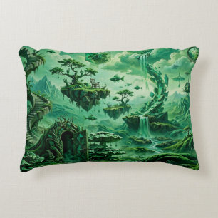Coussins Décoratifs Paysages surréalistes de rêves émeraude Nuances de