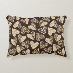 Coussins Décoratifs Peau d'animal avec des coeurs